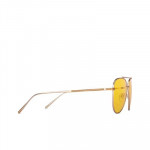 Unisex Yellow Lens & Gold-Toned Aviator Sunglasses
