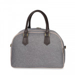Unisex Grey Solid Fabric Travel Duffle Bag