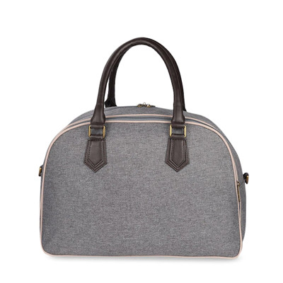 Unisex Grey Solid Fabric Travel Duffle Bag