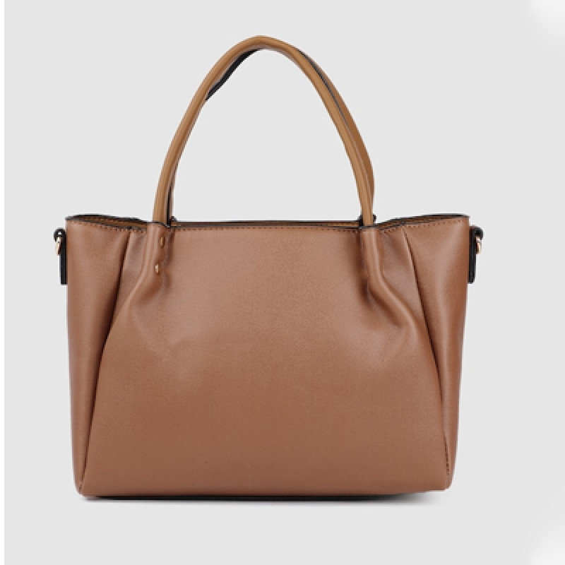 Brown Floral Regular Structured Handheld Bag